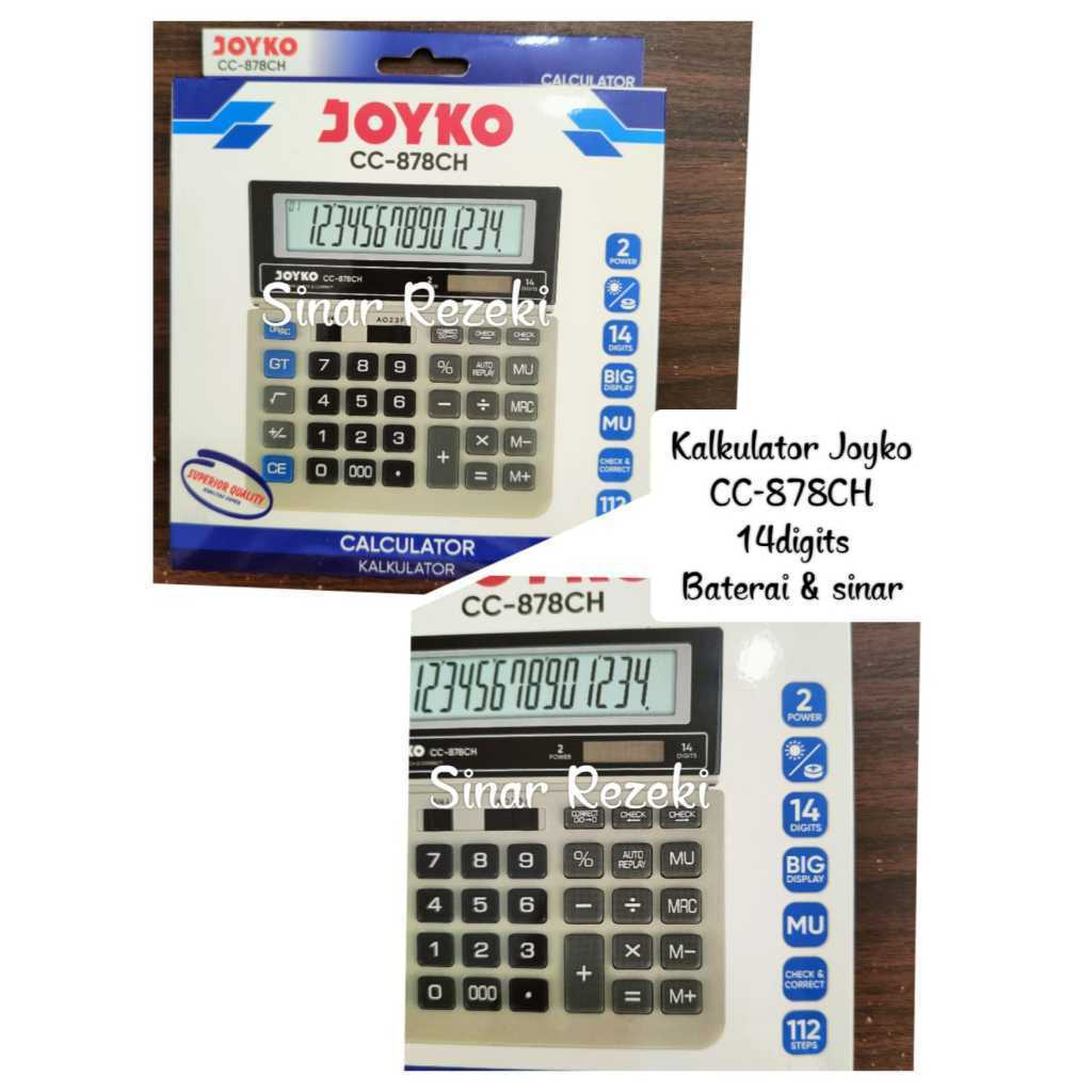 1 buahCC-878CHKalkulator joyko 14 digits/kalkulator joyko cc878ch