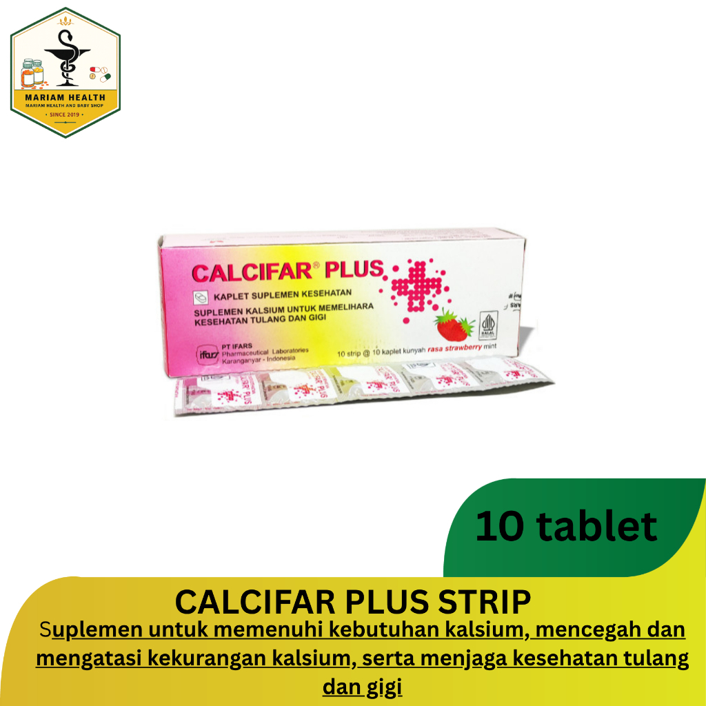 Calcifar Plus Strip isi 10 Tablet Kunyah - Kalsium Ibu Hamil