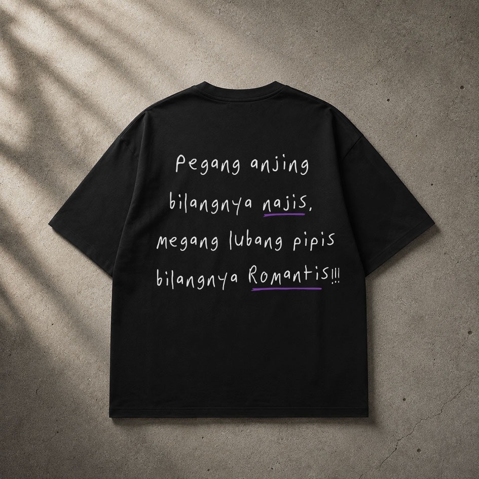 SKENTEENAGE - T-SHIRT OVERSIZE ALIBI ROMANTIS BOXY UNISEX BLACK