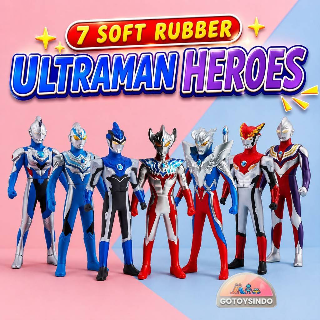 Mainan Robot Superhero Karet Anak – Action Figure Tanpa Baterai l Mainan anak laki laki