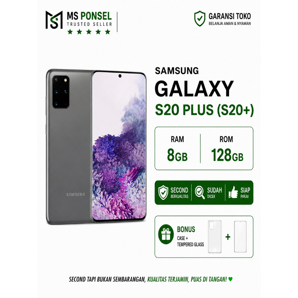 SEIN | Samsung Galaxy S20 Plus S20+ 8/128GB Resmi Second Fullset Original