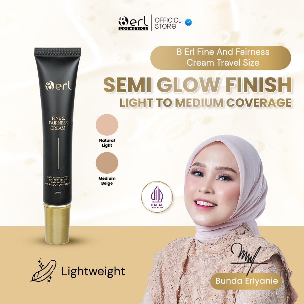 B erl Fine & Fairness Cream Travel Size | Foundation | Alas Bedak | BB Cream | CC Cream | FF Cream