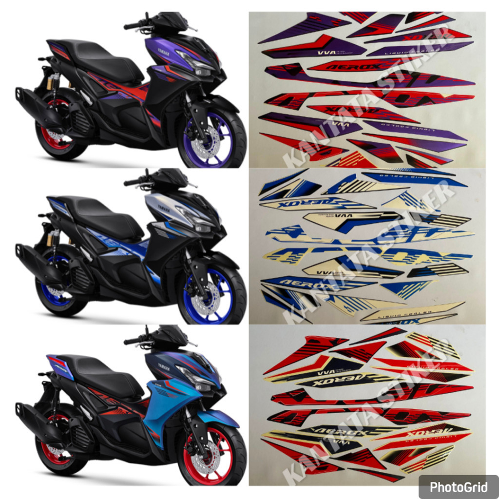 stiker striping motor lis body aerox alpha Cyber City abs dan non abs 2026 full set