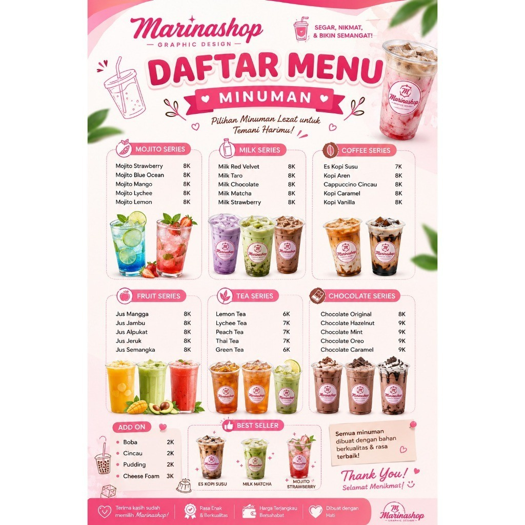 Jasa Desain Menu Minuman Profesional | Menu Restoran & Cafe – MG