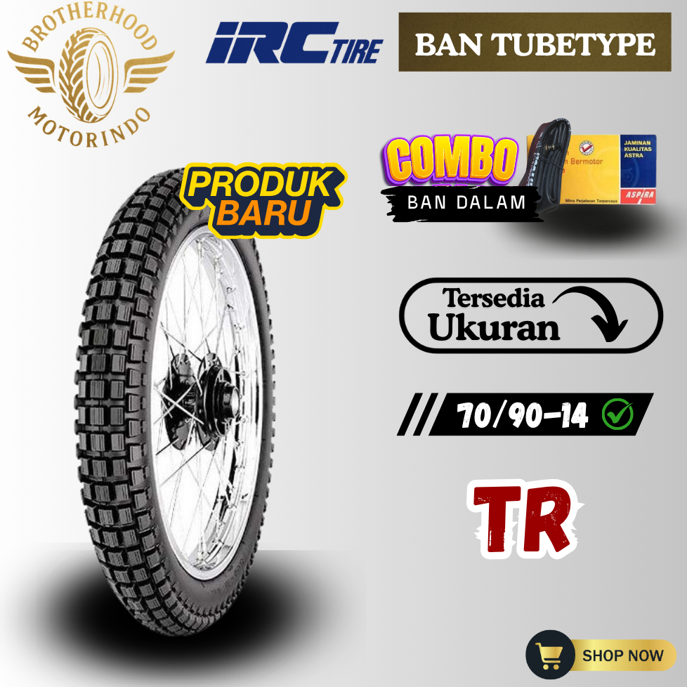 BAN IRC TR NON TUBELES RING 14 (70/90-14) BAN TRAIL / BAN DUAL PURPOSE / BAN OFF/ON ROAD / BAN SEMI 