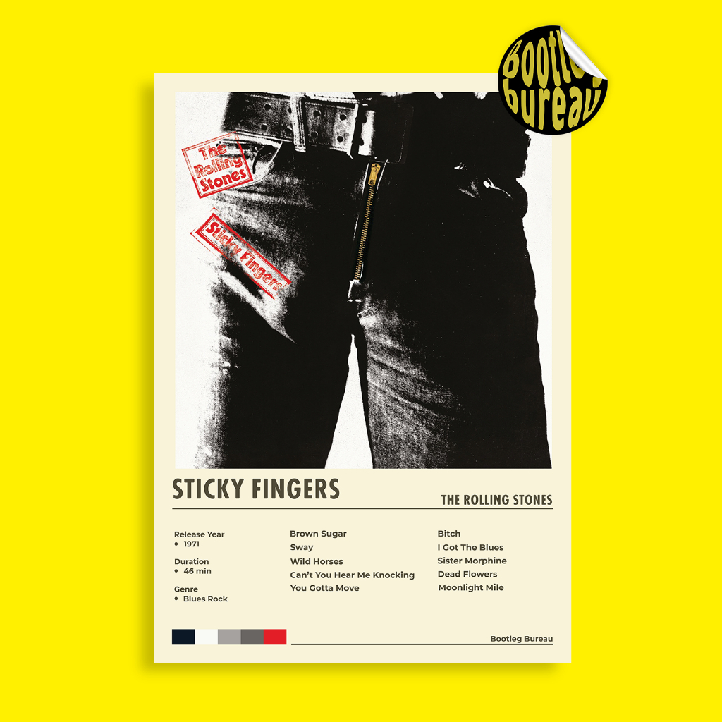 Poster Cover Album The Rolling Stones - Sticky Fingers