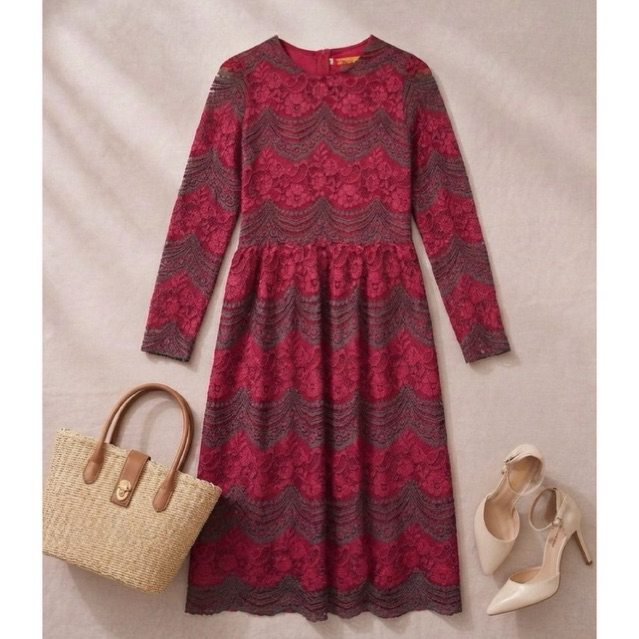 271 - SHANGHAI TANG red lace dress