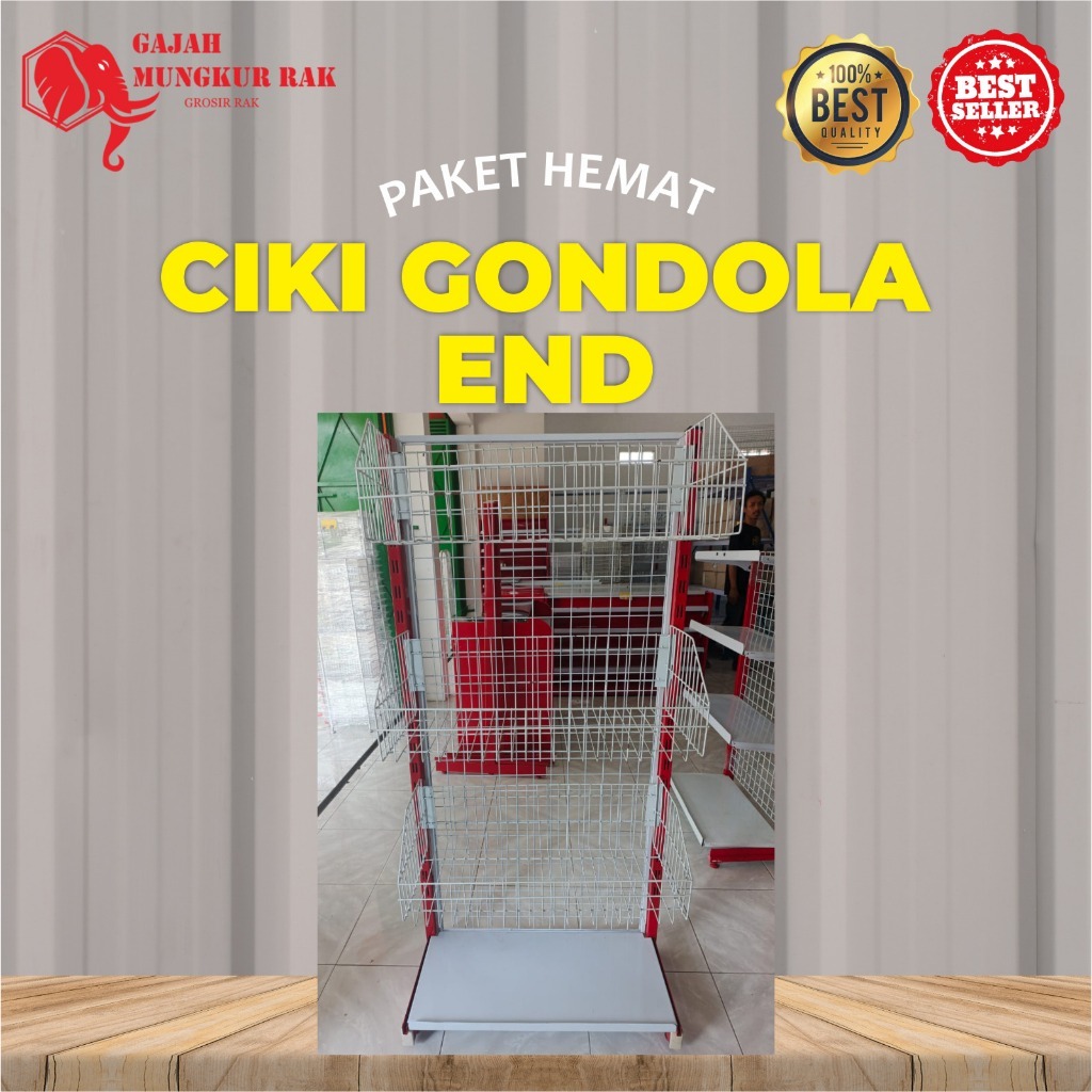 Rak Ciki Gondola End/Penutup Dengan Keranjang ciki Mie dan Snack