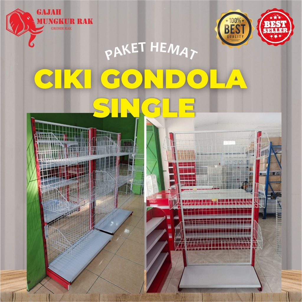 Rak Ciki Gondola Single Dengan Keranjang Mie/Snack Termurah & Terlengkap
