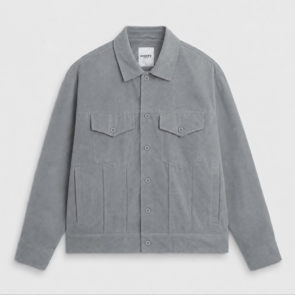 HIGHTY Vale Grey Bludru Jacket | Jaket Pria