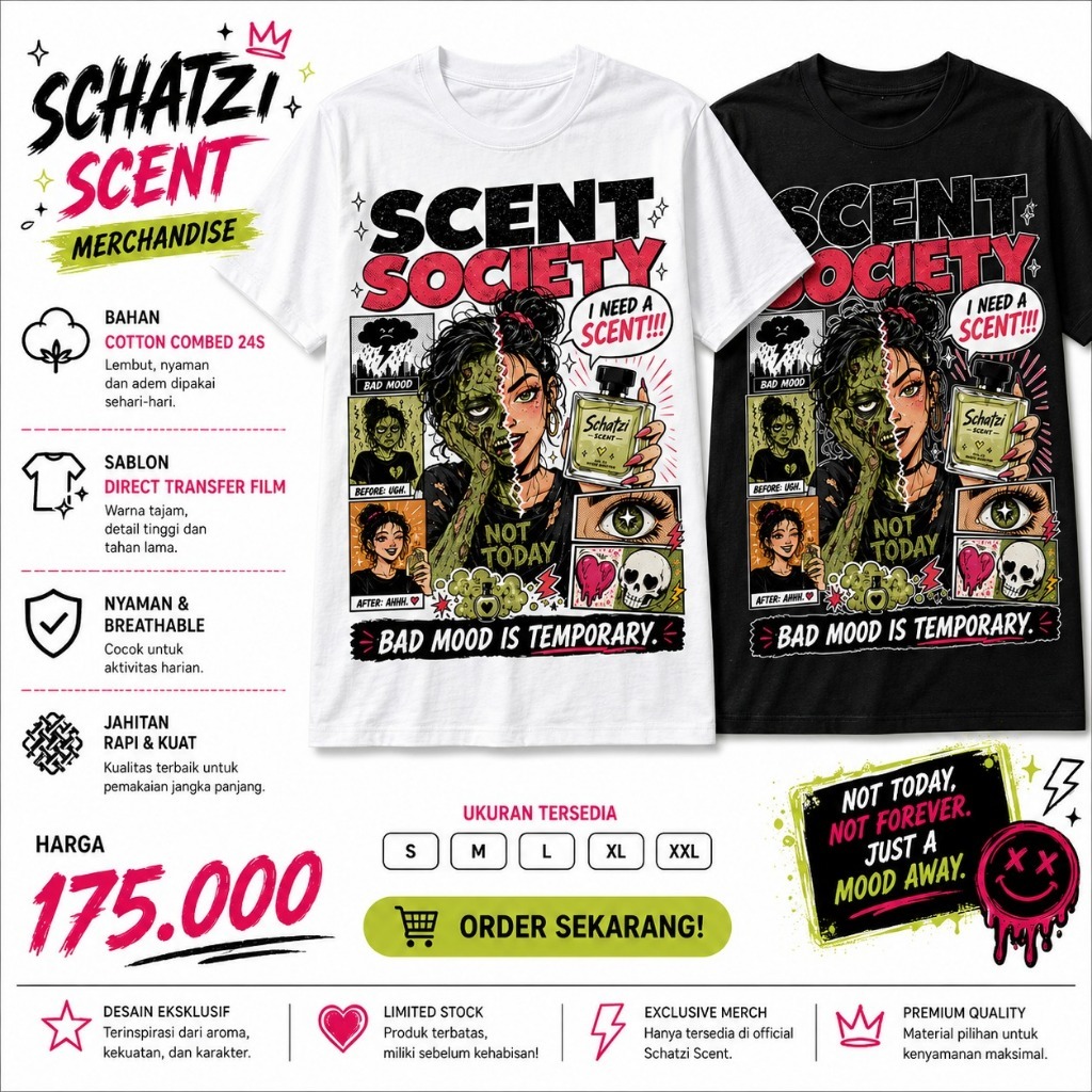 Kaos distro pria wanita unisex - Schatzi Mechandise - Scent Society