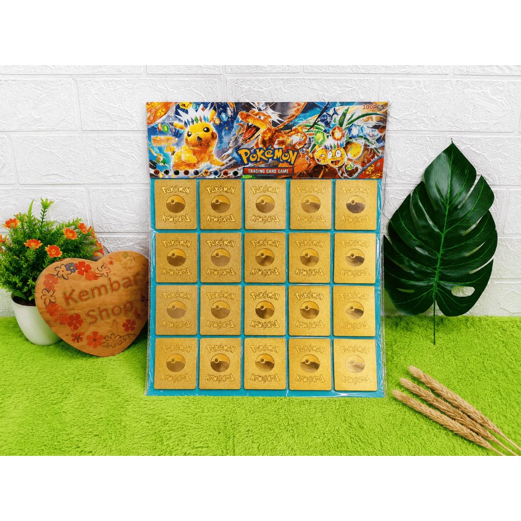 PK-GOLD Mainan Anak Kartu Anak Pokemon Emas Kartu Trading Card Gold Game Pikachu