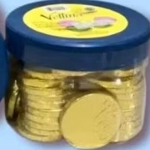 SOKLAT KOIN VELLINA TOPLES KECIL. COKLAT COKELAT CHOCOLATE COMPOUND BENTUK COIN SNACK JAJANAN JADUL 