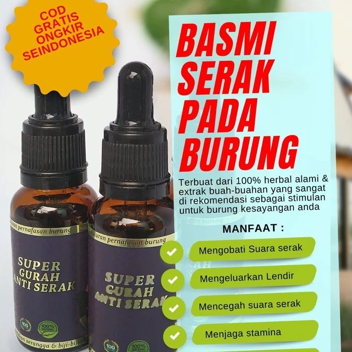 SUPER GURAH ANTI SERAK OBAT BURUNG SERAK GURAH UNTUK SEMUA JENIS BURUNG KICAU TERLARIS