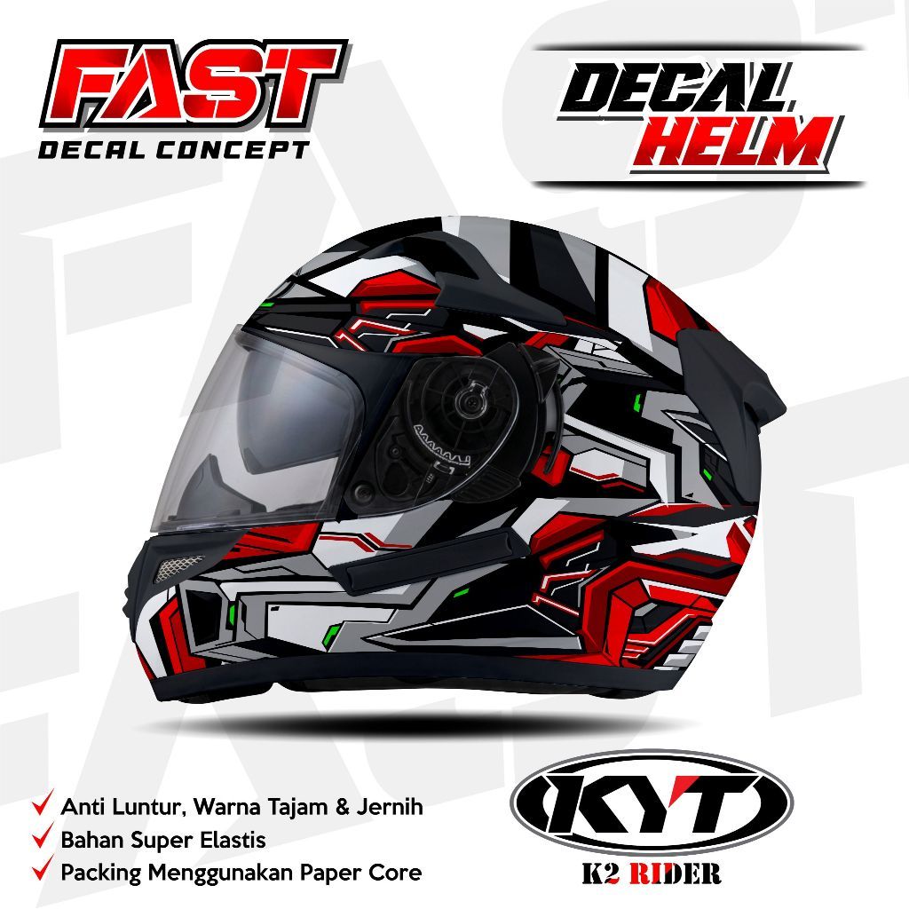 Decal stiker helm KYT K2 VILL Crossold Raider Full face Motif K2 Raider Gundam Racing Livery HELM KY