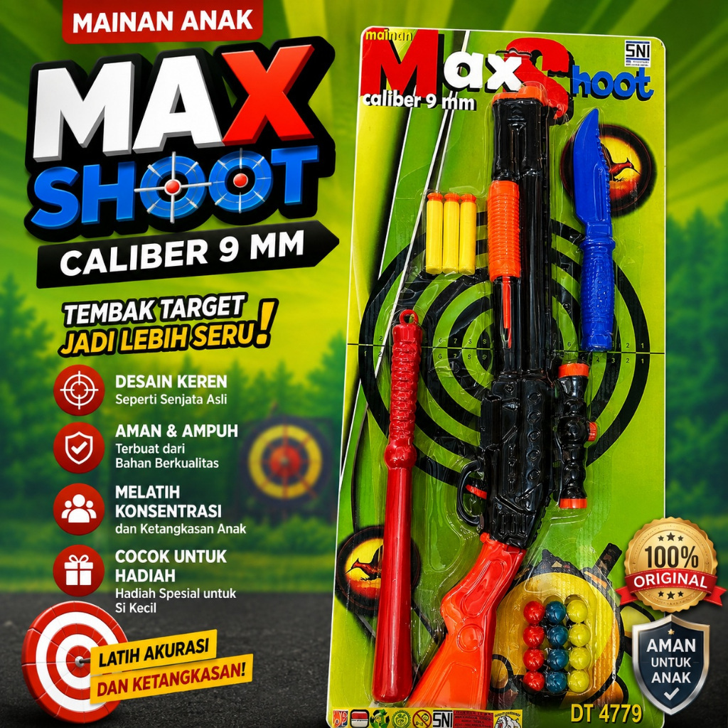 Maxshoot Caliber 9 mm / Tembakan Pisau Peluru DT 4779