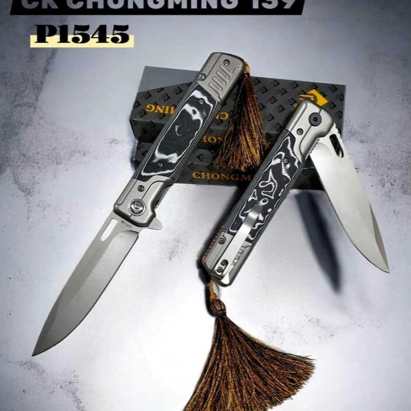 Pisau Lipat CK ChongMing 139 P1545 Folding Knife Tactical EDC Outdoor Camping Handle G10