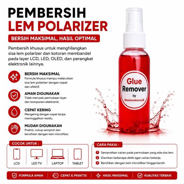 Glue Remover,Cairan Penghilang Bekas Stiker,Polarizer [ 100Ml ]