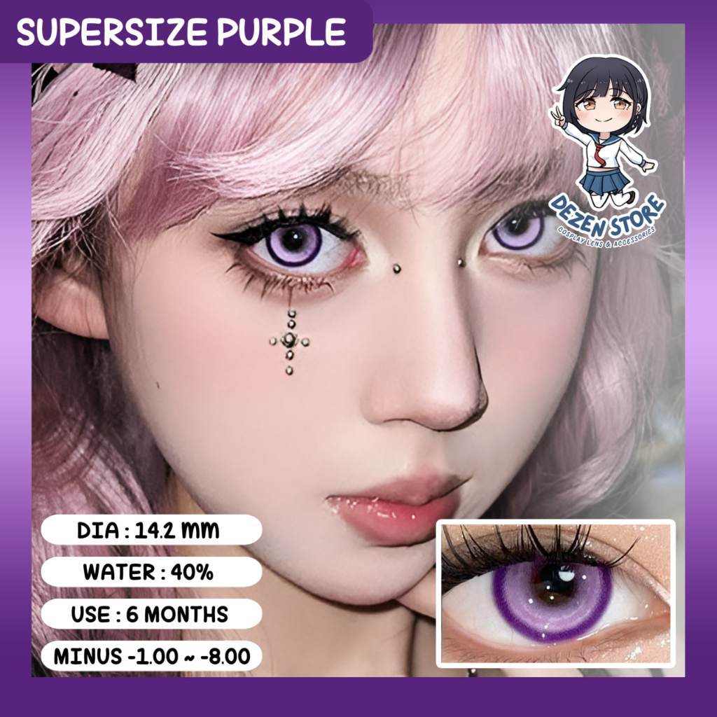 Softlens Cosplay MINUS Warna Ungu / Violet -1.00 s/d -8.00