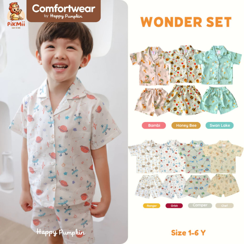 Setelan Pajama Anak Unisex - Wonder Set  - Happy Pumpkin// PIKMII BABY N KIDS