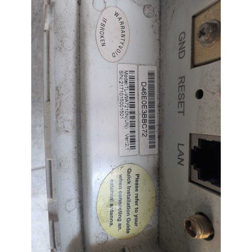 Dijual TP-Link TL-WA7210N Outdoor Access Point (Unit Only) kondisi RUSAK / MATI TOTAL / UNTESTED.