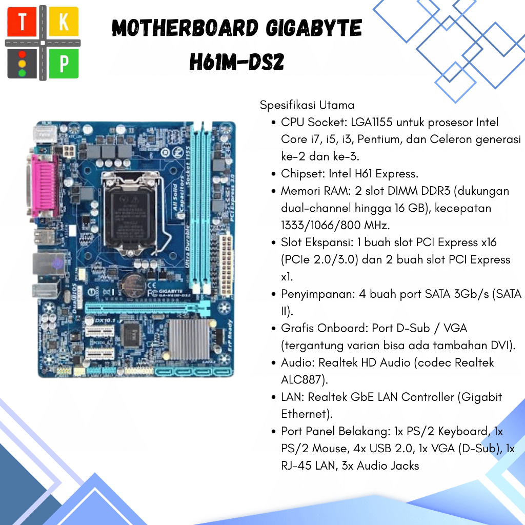 MOTHERBOARD GIGABYTE H61M-DS2