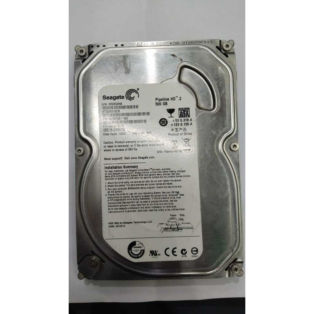 HARDDISK HDD 3.5 INCH PC SEAGATE 500GB ST3500312CS SN 5VV9Q3HA STANDAR TEBAL (RUSAK) - ercomp2