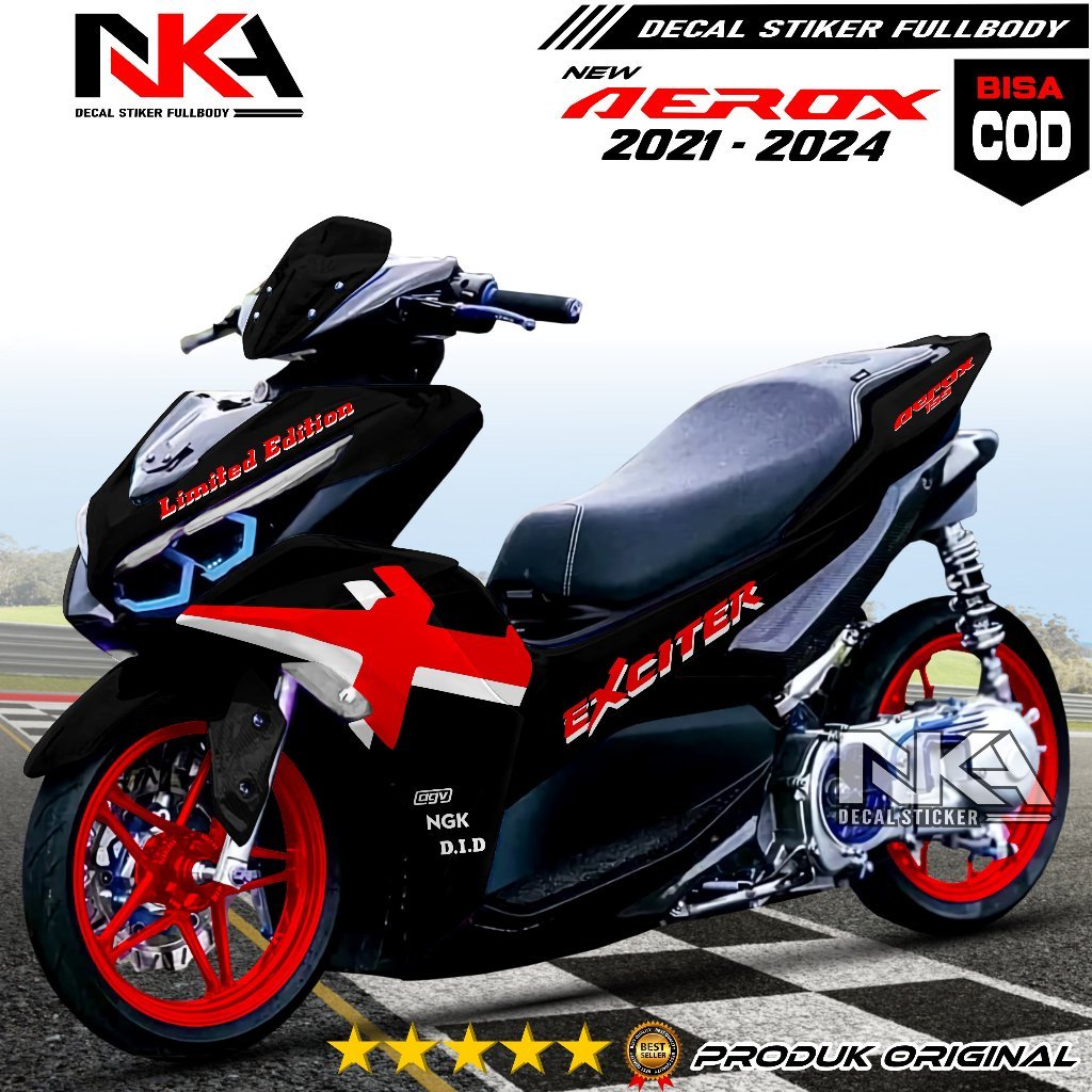 DECAL CUSTOM AEROX 155 NEW FULL BODY - DECAL AEROX 155 MOTIF KEREN Ea