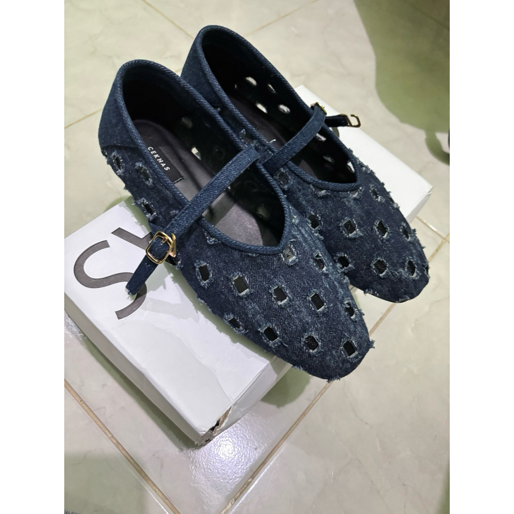 preloved flatshoes cekhas roora denim