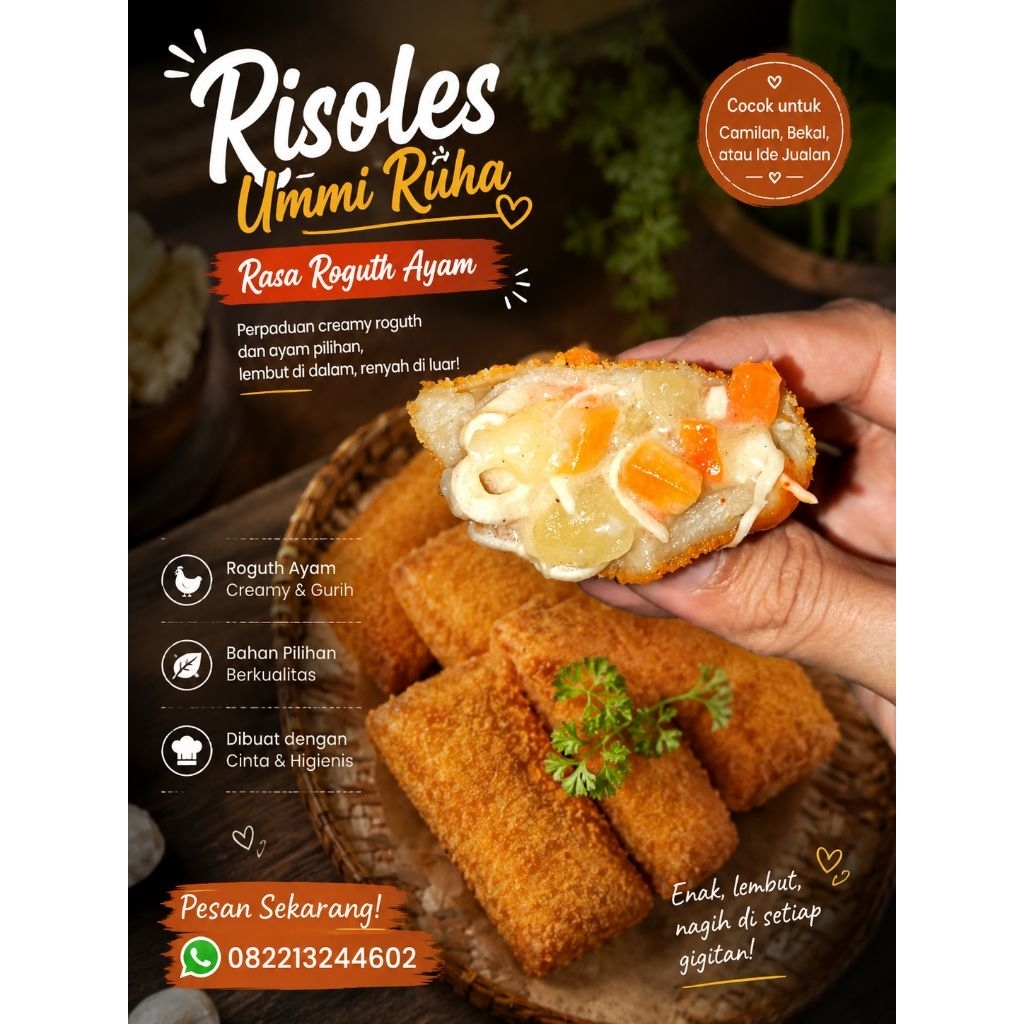 Risoles Ummi Ruha Frozen varian Roguth ayam dan ayam suwir pedas