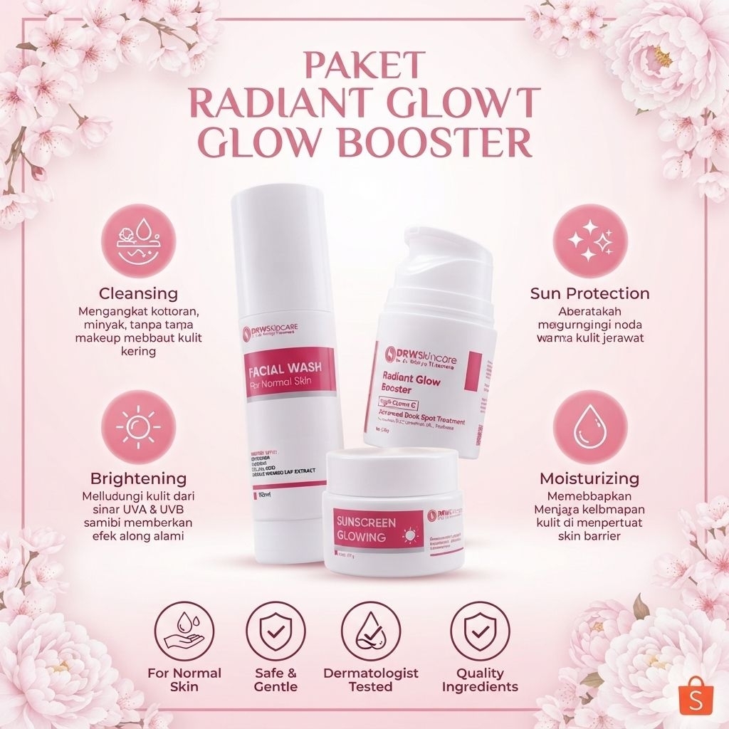 paket radiant glow booster/paket rgb/radiant drwskincare/radiant glow