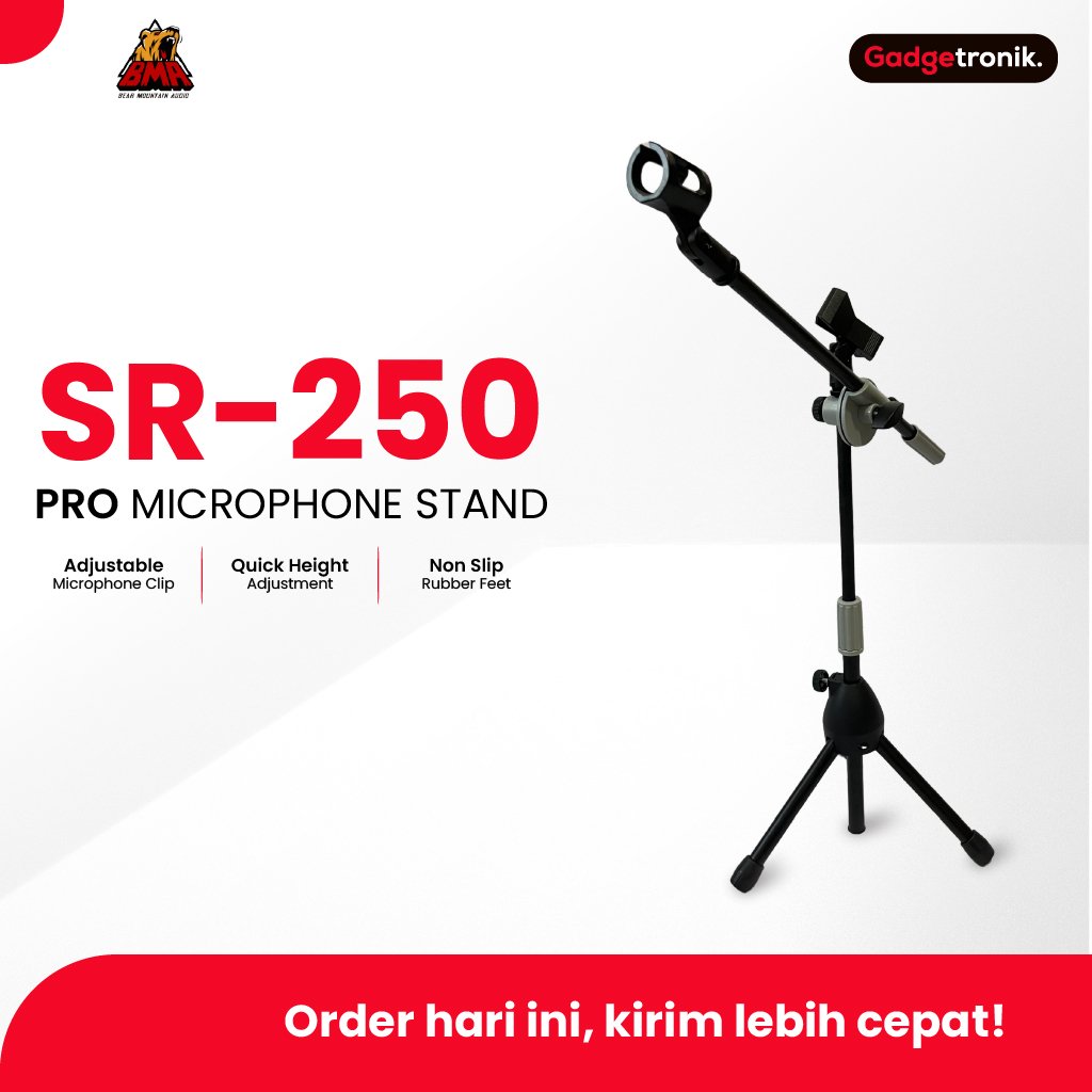 STAND MIC PENDEK BMA SR-250 / BMA SR-250 MICROPHONE STAND / BMA SR-250 STAND MIC TRIPOD