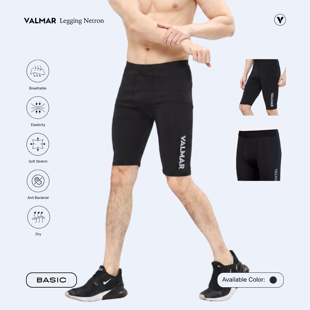 VALMAR SPORTWEAR Netron Legging Pendek Pria Compression Short Gym Running Quick Dry Spandex Stretch 