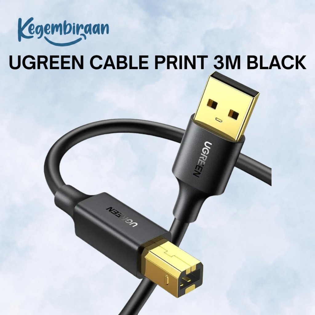 Kabel Printer UGREEN USB 2.0 to BM Printer Cab Gold 3M