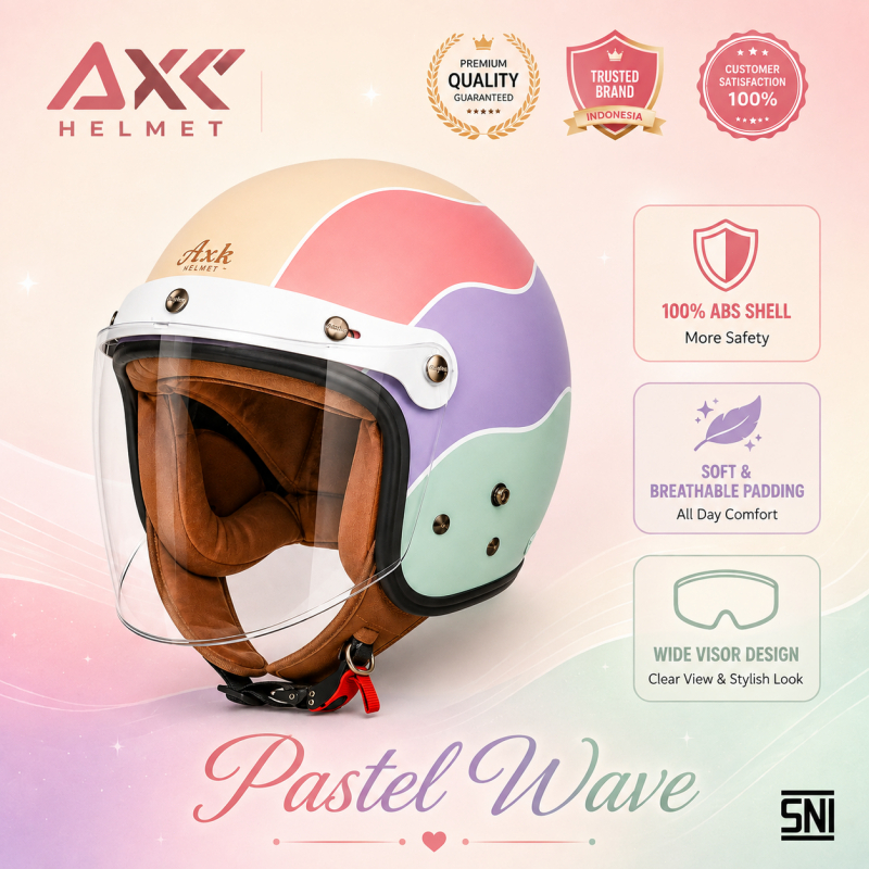 AXK Helm cewe wanita cowo pria aesthetic Motorcycle SNI