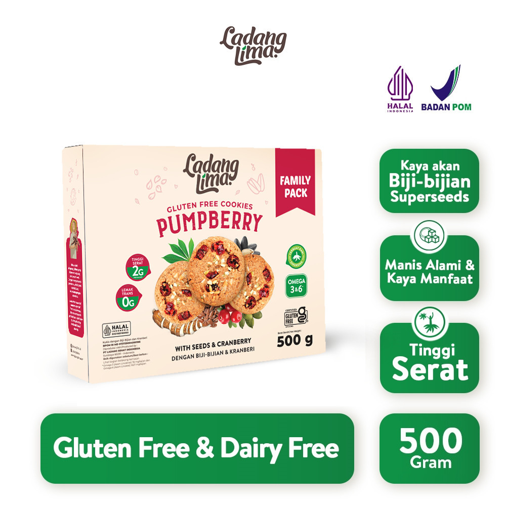 Pumpberry 500g - Cookies Gluten Free Ladang Lima | Healthy Cookies With Protein