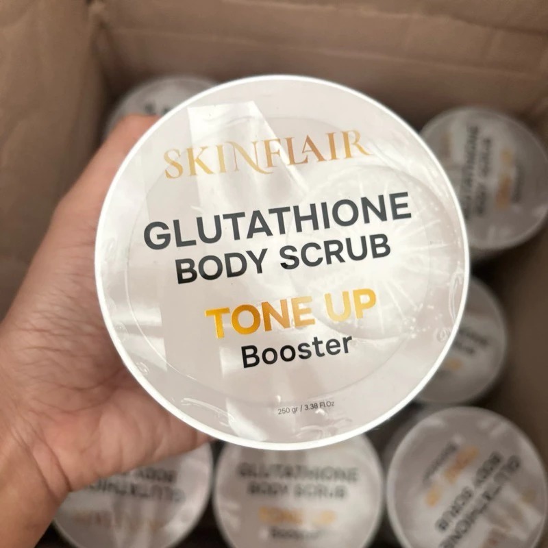 DISKON!! Skinflair Glutathione Body Scrub Lulur Pencerah Kusam Pemutih Kulit Belang