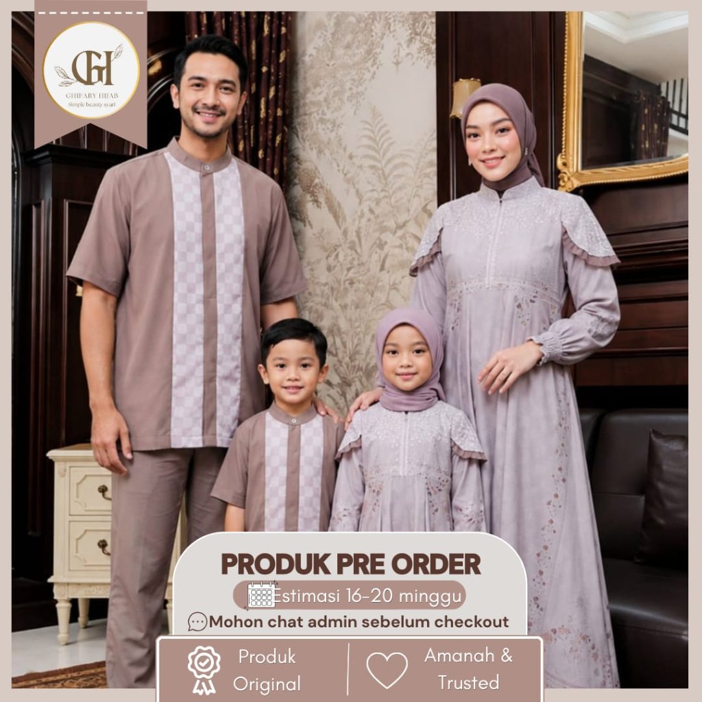 Kamila sarimbit lebaran 2027 by Kyana OPEN PRE ORDER (READY DESEMBER 2026) family set gamis koko ana