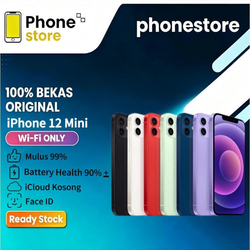 Phonestore IPhone 12 MINI WIFI ONLY Game/Live 64GB 128GB 256GB Bekas Second Original Mulus Fullset