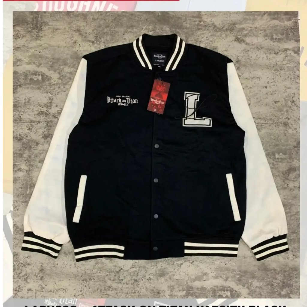 ( Limited Kolaborasi ) Larusso x Attack On Titan Varsity Jaket | Casual Pria Wanita Lifestyle Dailyw
