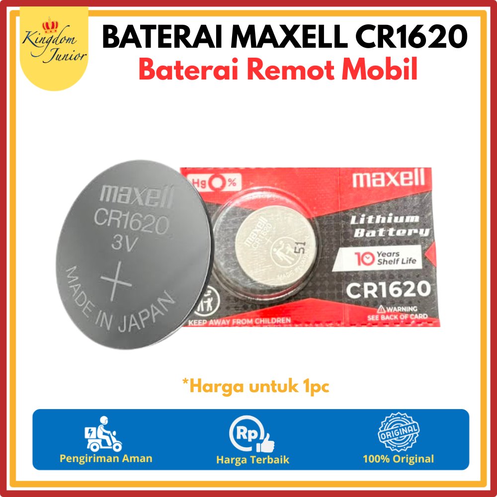 Baterai Remot Mobil CR1620 3V | Baterai Kancing Maxell CR1620 | Baterai Maxell CR1620