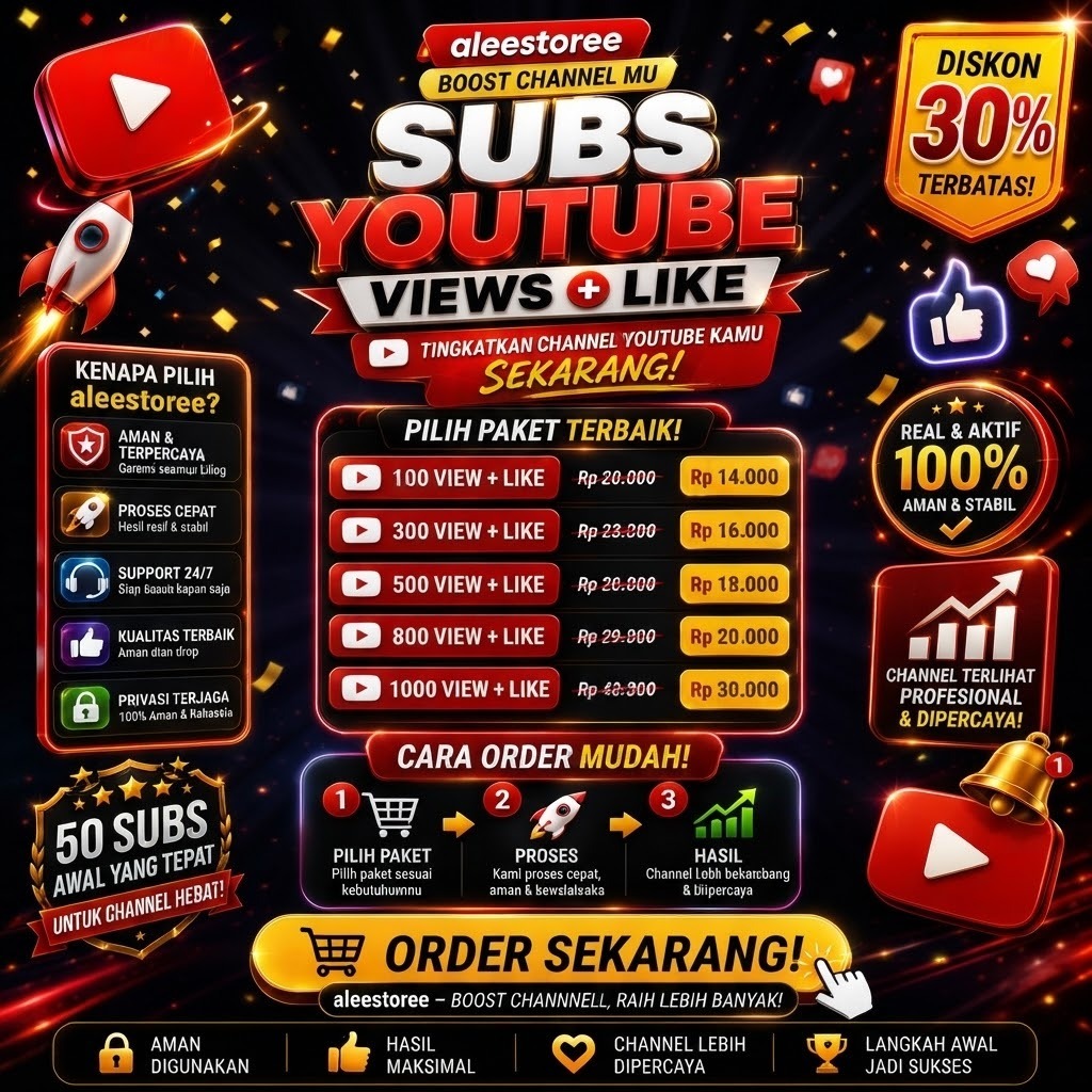 SUBSCRIBER YOUTUBE PERMANENT | ORGANIK | NON DROP | BERGARANSI ALEESTOREE