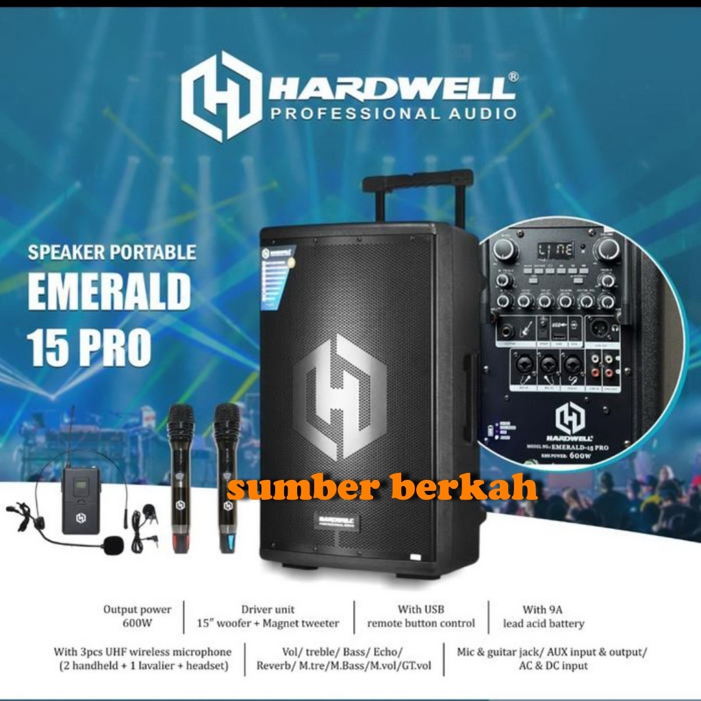 Speaker Portable Meeting 15 Inch HARDWELL Emerald 15PRO / EMERALD15PRO ORIGINAL HARDWELL
