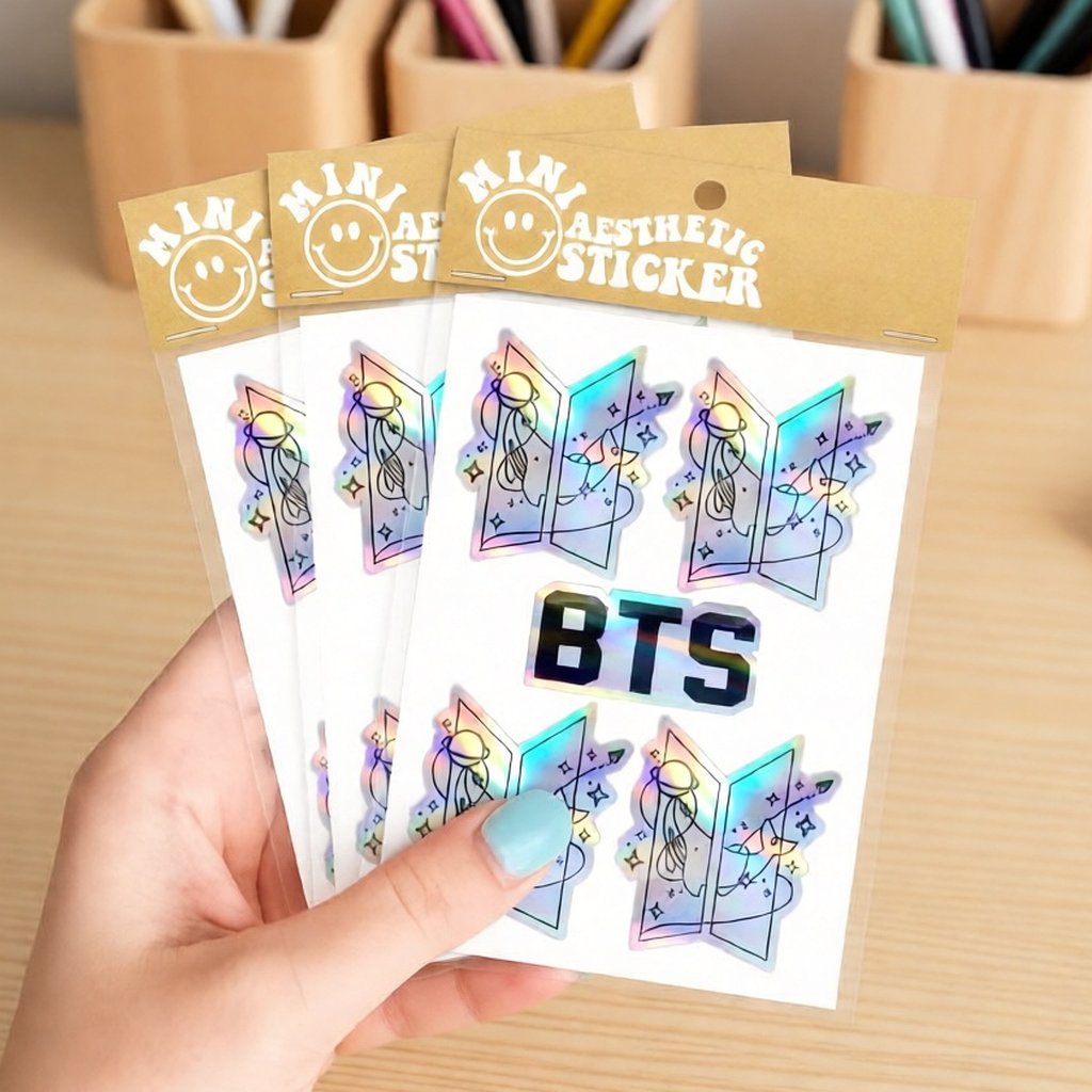 BTS TinyTan Whale Sticker Set Hologram