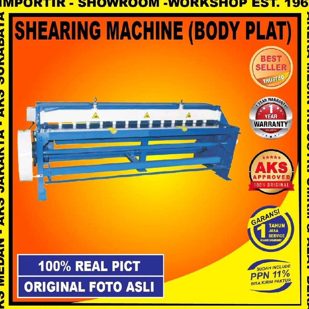 Mesin Shearing Pemotong Potong Plat 3x2500 mm Shearing Machine Alat Gunting Pla5 Machine AKS-GN3025P