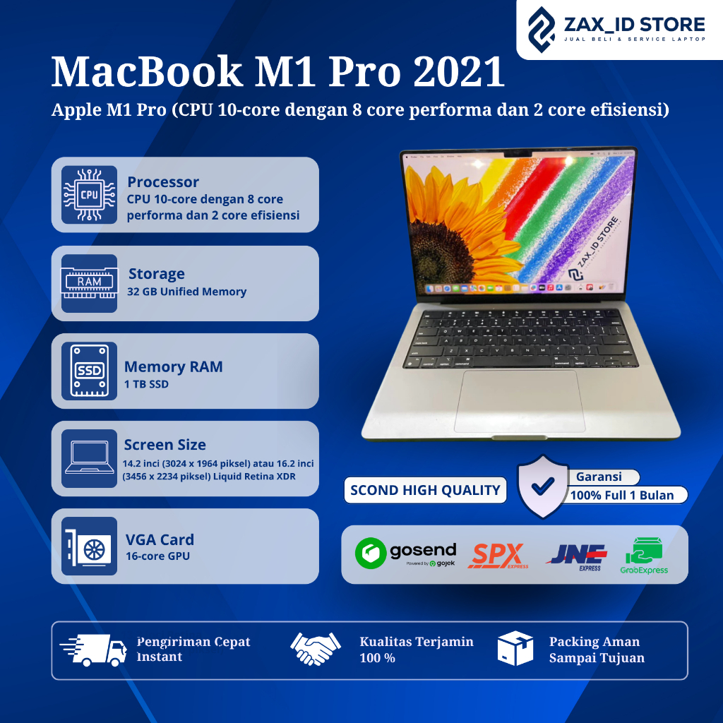 Macbook Pro 2021 M1 Pro 14 inch macbook pro m1 pro RAM 32 gb ssd 1tb