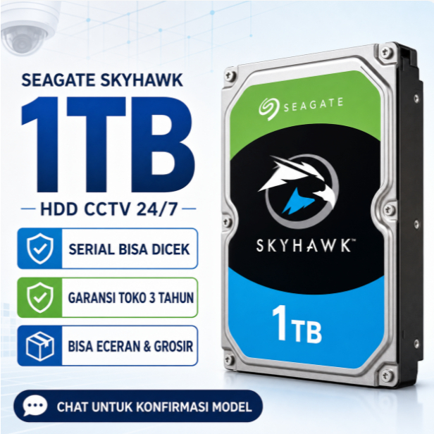 Hard Disk Seagate SkyHawk 1TB 1T CCTV DVR NVR HDD Surveillance Baru Bergaransi