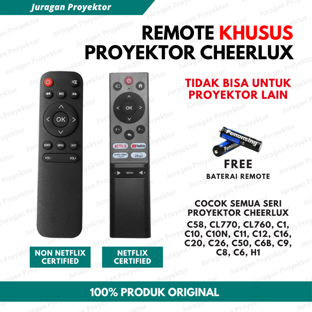 Remote Proyektor Cheerlux Untuk Semua Varian Cheerlux