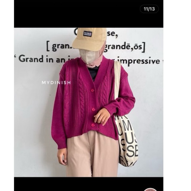 Vina Cable Crop Cardy - Cardigan  Wanita preloved