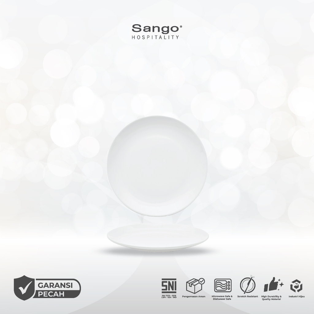 Sango Classic Piring Coupe 18cm Piring Kue Dessert Keramik Putih Hotel Cafe Restoran